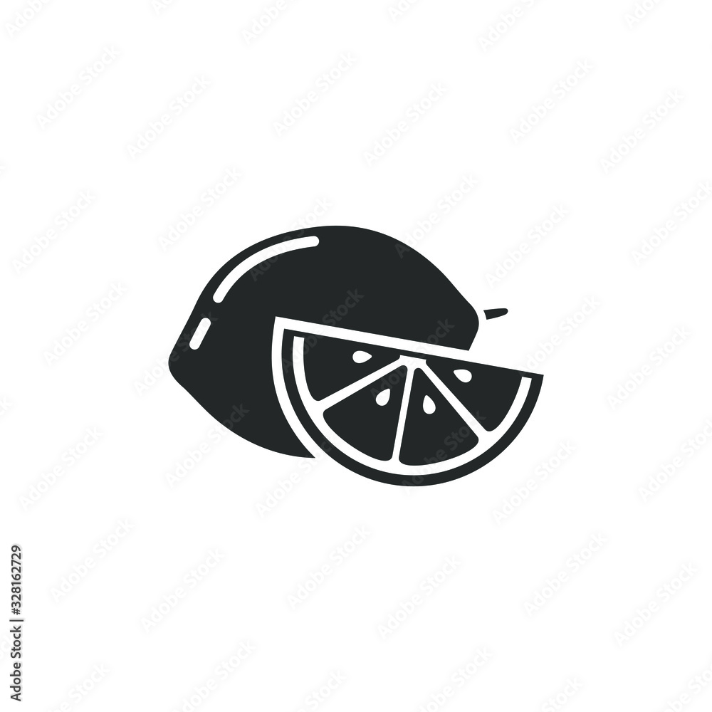 Poster fresh lemon fruits icon template color editable. lemon fruits symbol vector sign isolated on white b