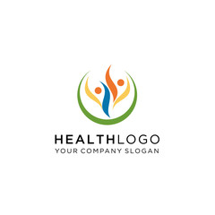 Healthy life vector logo template, Healthy - vector logo template illustration. Man figure on leaves. Ecological and biological product concept sign. Ecology symbol. Human character icon