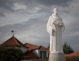 Historical white Statues from Sameiro Sanctuary in Braga, Minho, Portugal.