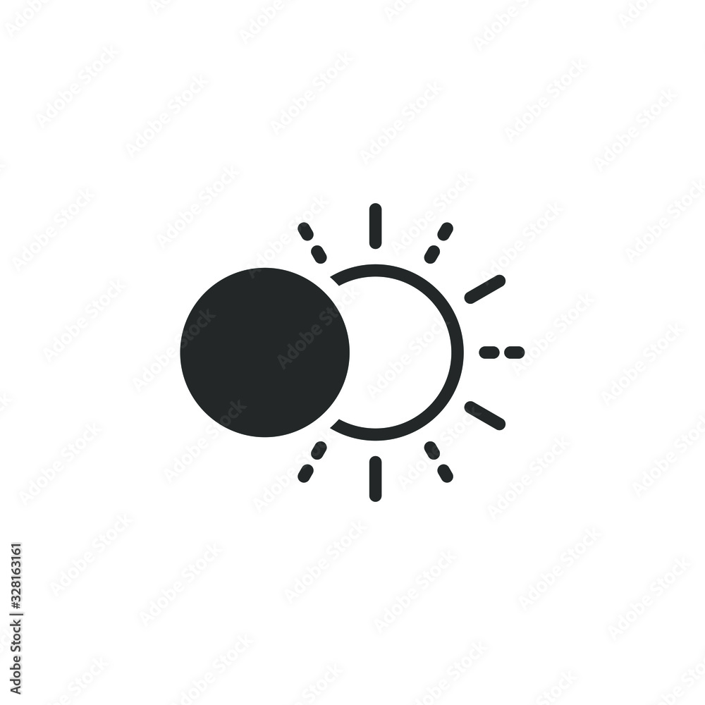 Fototapete phases of solar and lunar eclipse icon template color editable. sun or moon symbol vector sign isola