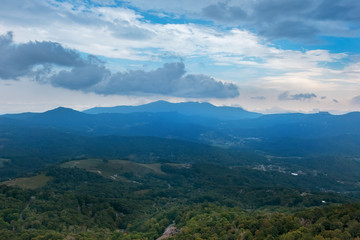 Fototapeta na wymiar View of the Blue Ridge Mountains from Beech Mountain, North Carolina