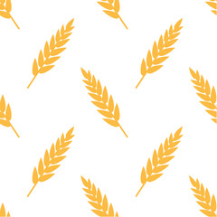 Seamless pattern with wheat.  Vector wheat ears. 