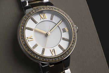 close up automatic women watch with stainless steel wrist