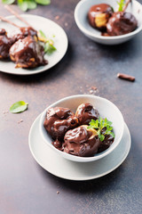 Traditional italian dessert profiteroles