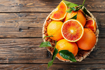 Sweet red oranges of Sicily