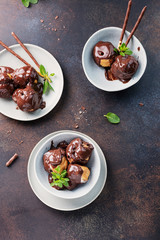 Traditional italian dessert profiteroles