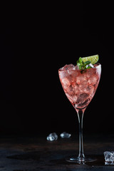 Summer cocktail with rose wine
