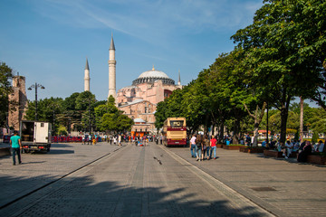 Fototapeta na wymiar Hagia Sophia interior at Istanbul Turkey June 3, 2019, istanbul, Turkey