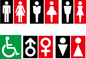 トイレの男女のアイコン集 © 四郎丸