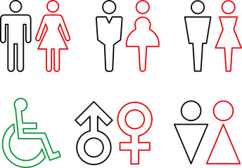 トイレの男女のアイコン集 © 四郎丸