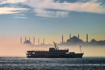 Silhouette image of Hagia Sophia mosque