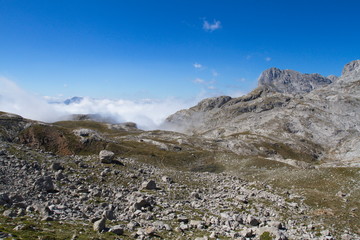 Fototapeta na wymiar Picos de Europa, Spain; Aug. 04, 2015. The Picos de Europa National Park is located in the Cantabrian Mountains, between the provinces of Asturias, León and Cantabria.