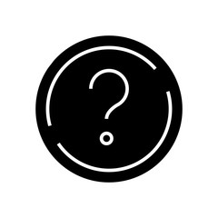 Question black icon, concept illustration, vector flat symbol, glyph sign.