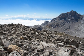 Picos de Europa, Spain; Aug. 04, 2015. The Picos de Europa National Park is located in the Cantabrian Mountains, between the provinces of Asturias, Le&oacute;n and Cantabria.