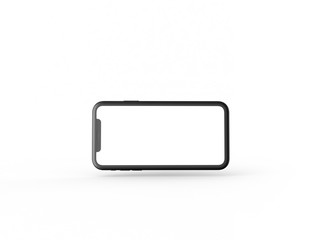 Smartphone in perspective - mockup front side with white screen