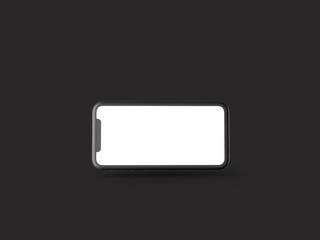 Smartphone in perspective - mockup front side with white screen