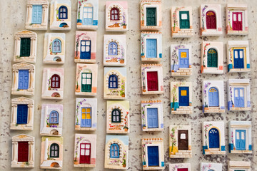  magnets souvenirs with greek doors