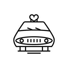 Wedding car line icon, concept sign, outline vector illustration, linear symbol.