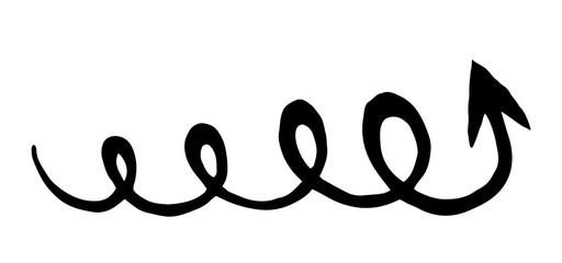 Fototapeta premium Ink arrow symbol hand painted with brush