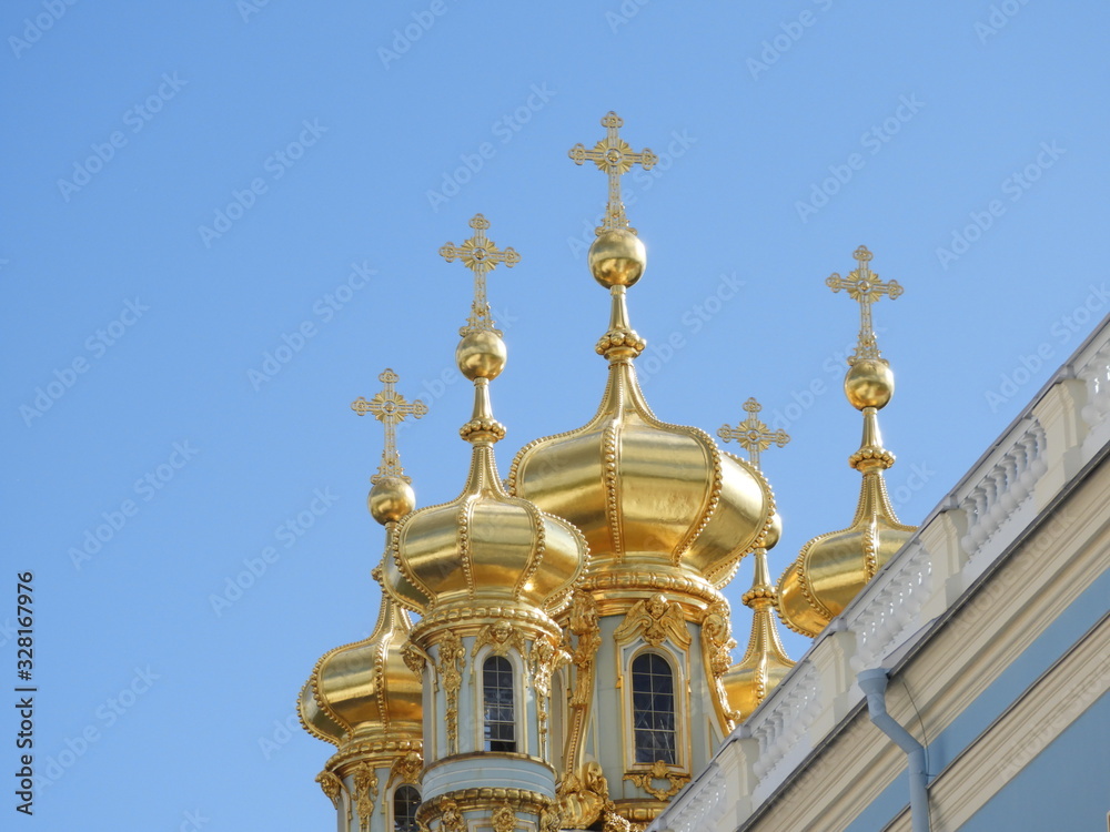 Wall mural domes of catherine palace, pushkin, russia