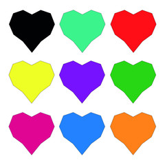 set of vector hearts
