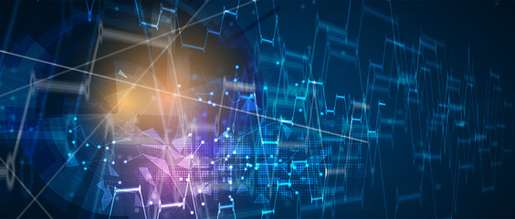 Technology data background, idea of global business solution