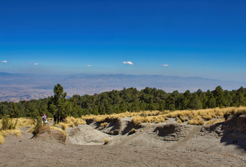 The malinche volcano, panoramic view from the top of the forest
