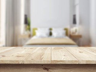 Wooden tablet on classic modern interior background