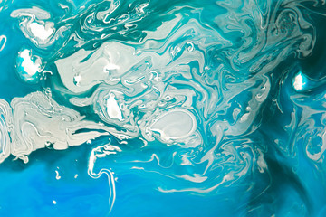 Abstract Painting Background Blue Liquid Paint Flow Like Water, Paint Background, Colorful Painting Ink Fluid Swirl Pattern