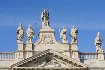 Obraz premium Basilica of San Giovanni in Laterano in Rome. The main church of Rome and one of the oldest Christian churches in Europe. In Catholicism, the Lateran Basilica stands above all the temples of the world