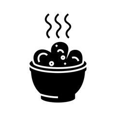 Porridge black icon, concept illustration, vector flat symbol, glyph sign.
