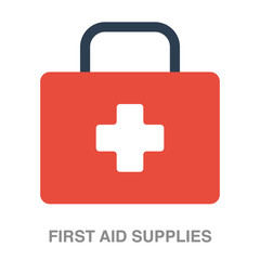 first aid and supplies  flat icon on white transparent background. You can be used black ant icon for several purposes.	