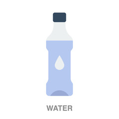 water bottle flat icon on white transparent background. You can be used black ant icon for several purposes.	
