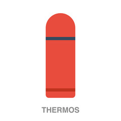 thermos flat icon on white transparent background. You can be used black ant icon for several purposes.	