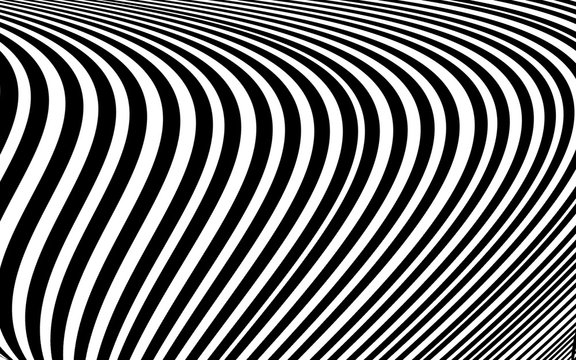 Wave design black and white. Digital image with a psychedelic stripes.