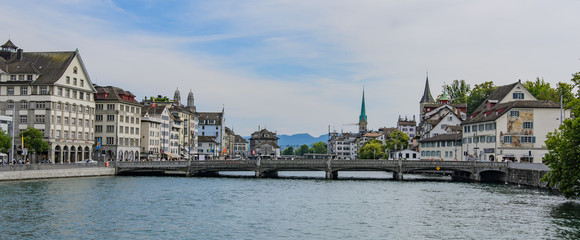 Limmat river, Zürich, Switzerland.	