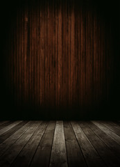 empty wooden inteiror room.