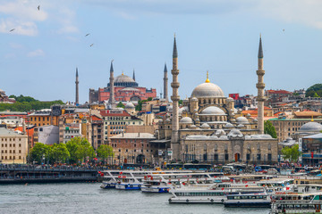 Fototapeta na wymiar Hagia Sophia mosque from afar