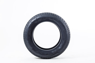 Car tire isolated on white background.