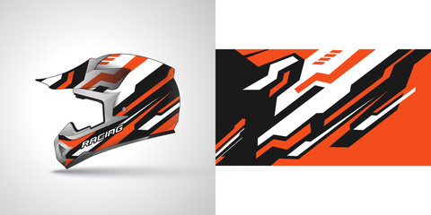 Racing helmet wrap decal and vinyl sticker design illustration.