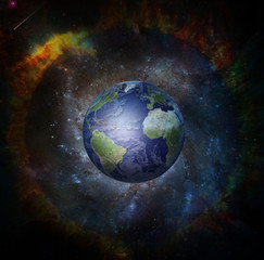 Obraz na płótnie Canvas Planet Earth in fantasy space