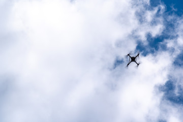 Buenos Aires, Argentina; March 24, 2019: A drone flying in the middle of the sky