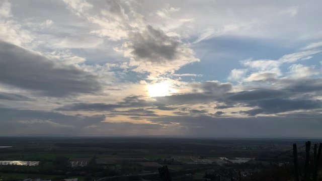 sunset over landside germany pfalz timelapse background