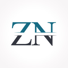 Initial ZN Logo Design Vector Template. Creative Letter ZN Business Logo Vector Illustration