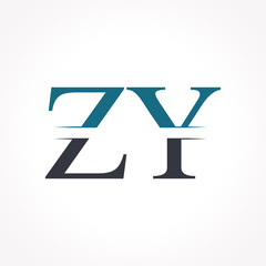 Initial ZY Logo Design Vector Template. Creative Letter ZY Business Logo Vector Illustration