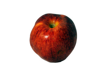 Ripe red red apple close-up isolate on a white background.