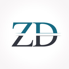 Initial ZD Logo Design Vector Template. Creative Letter ZD Business Logo Vector Illustration
