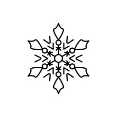 Snowflake icon. Simple line, outline vector flake of snow icons for ui and ux, website or mobile application