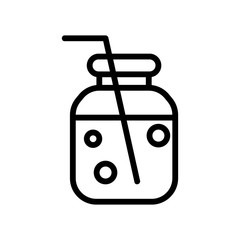 Delicious lemonade fresh vector icon. Thin line sign. Isolated contour symbol illustration