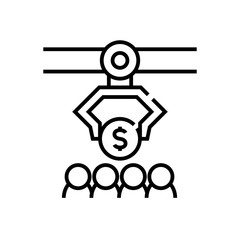 Workers salaries line icon, concept sign, outline vector illustration, linear symbol.
